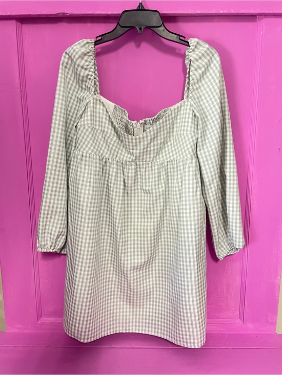 Gianni Bini Dresses & Skirts - Gianni Bini Gingham Square-Neck Mini Dress - Light Green & White